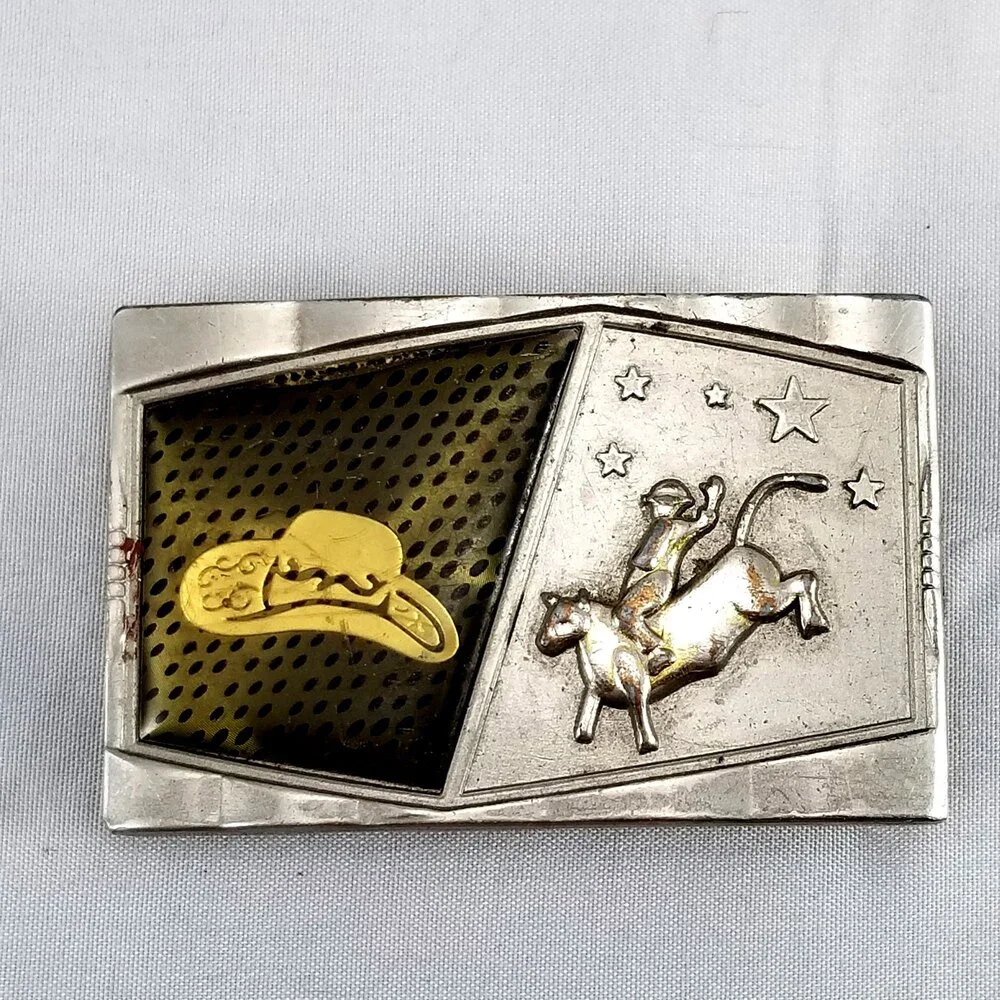 Belt‎ Buckle Cowboy 3D Hat Riding Rodeo Western Bucking Bull Southwest